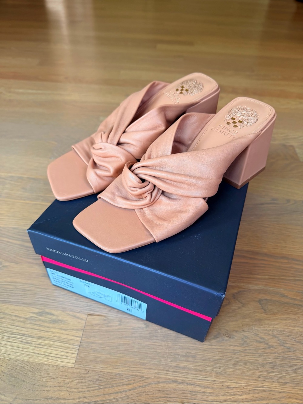 Vince Camuto Knotted Block Heel Mules